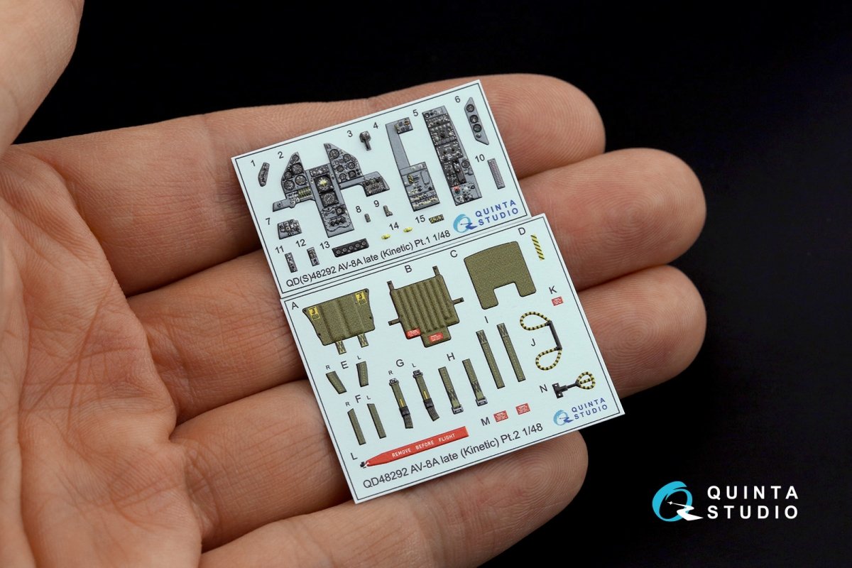 Quinta Studio QD48292 AV-8A Late 3D-Printed &amp;amp; coloured Interior on decal paper (Kinetic) 1/48 – Bild 2