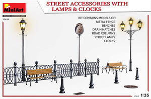 MiniArt 35639 STREET ACCESSORIES WITH LAMPS &amp;amp; CLOCKS 1/35 – imagen 4