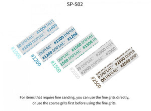 Papier abrasif adhésif DSPIAE SP-S02, grains 1000 à 2500, lot de 100 feuilles
