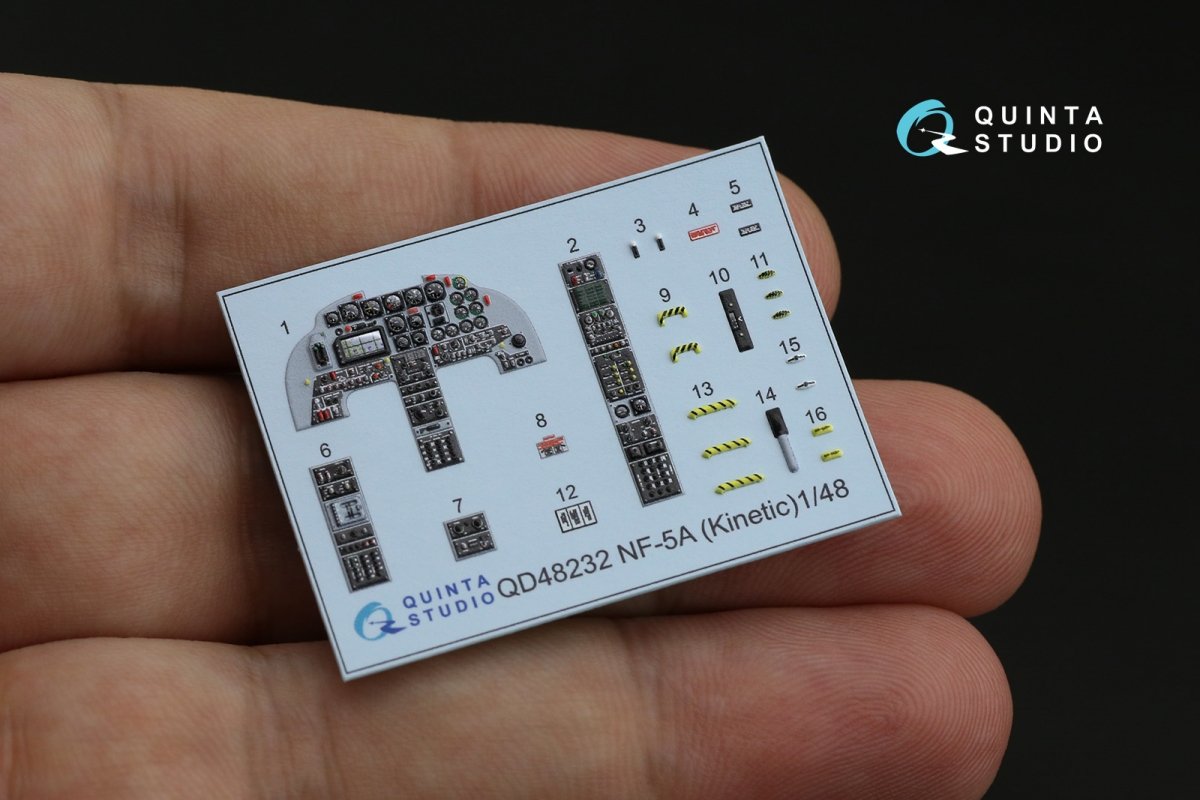 Quinta Studio QD48232 NF-5A 3D-Printed &amp;amp; coloured Interior on decal paper (Kinetic) 1/48 – imagen 10