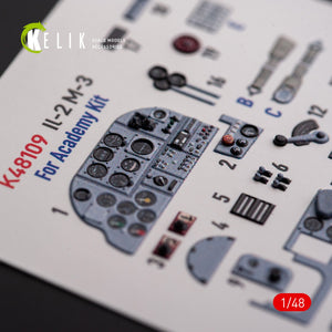 KELIK K48109 IL-2M3 - interior 3D decals for Academy/Accurate Miniatures kit 1/48 – imagen 2