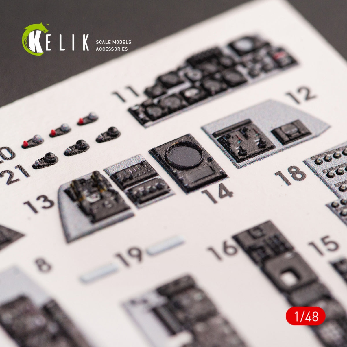 KELIK K48070 F-4E &amp;quot;PHANTOM II&amp;quot; INTERIOR 3D DECALS FOR MENG KIT 1/48 – immagine 7