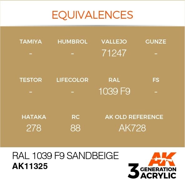 AK Interactive AK11325 RAL 1039 F9 Sandbeige 17ml – immagine 3
