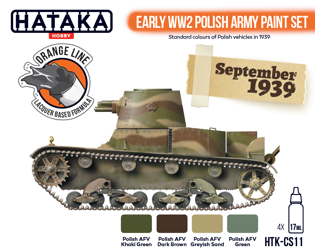 Hataka HTK-CS11 ORANGE LINE – Early WW2 Polish Army paint set 4x17ml – imagen 2