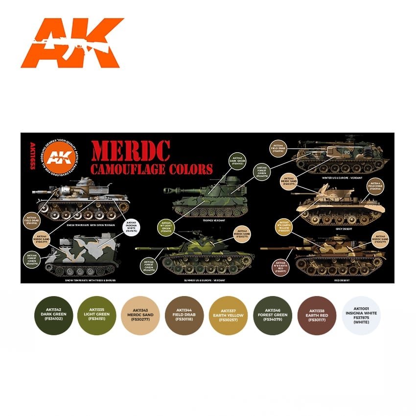 AK Interactive AK11653 3G MERDC CAMOUFLAGE COLORS 8x17 ml – imagen 2