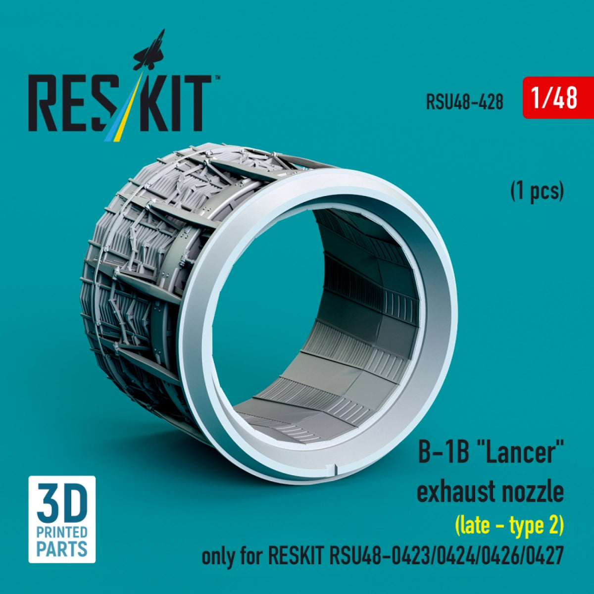 RESKIT RSU48-0428 B-1B "Lancer" exhaust nozzle (late - type 2) (1 pcs) only for RESKIT RSU48-0426, RSU48-0427 (3D Printed) 1/48