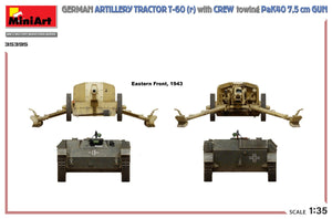 MiniArt 35395 Tracteur d&amp;#39;artillerie allemand T-60(r) et son équipage remorquant un canon PaK40 1/35 – image 4