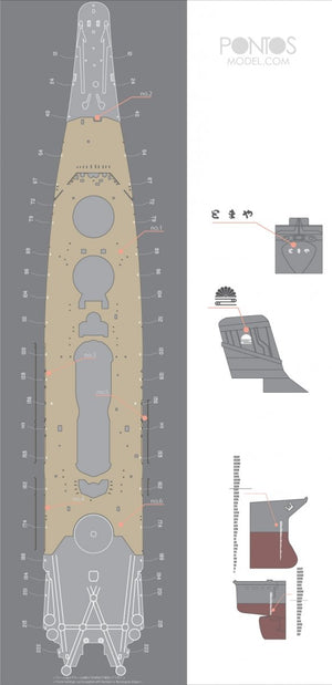 Pontos 35029WD1 IJN Yamato Wooden Deck set 1945 1/350 – zdjęcie 4