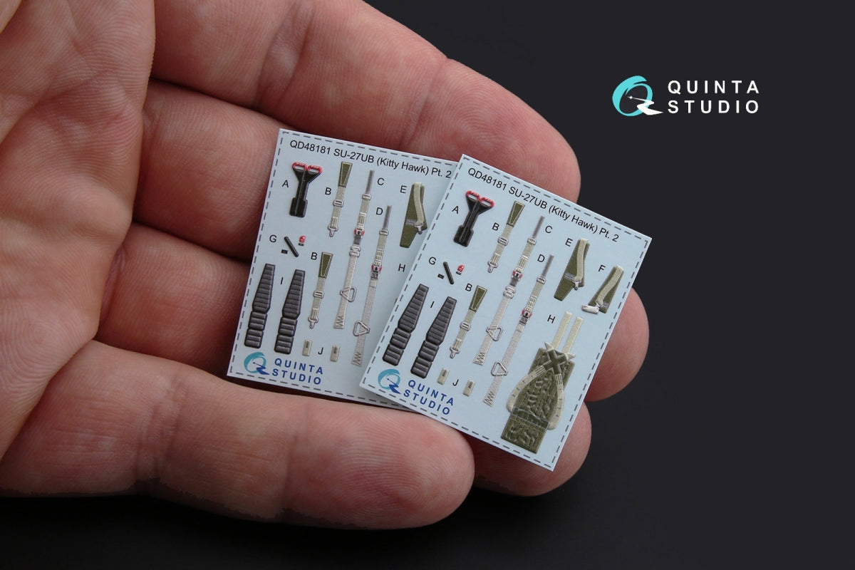Quinta Studio QD48181 Su-27UB 3D-Printed coloured Interior on decal paper (for KittyHawk kit) 1/48 – immagine 3