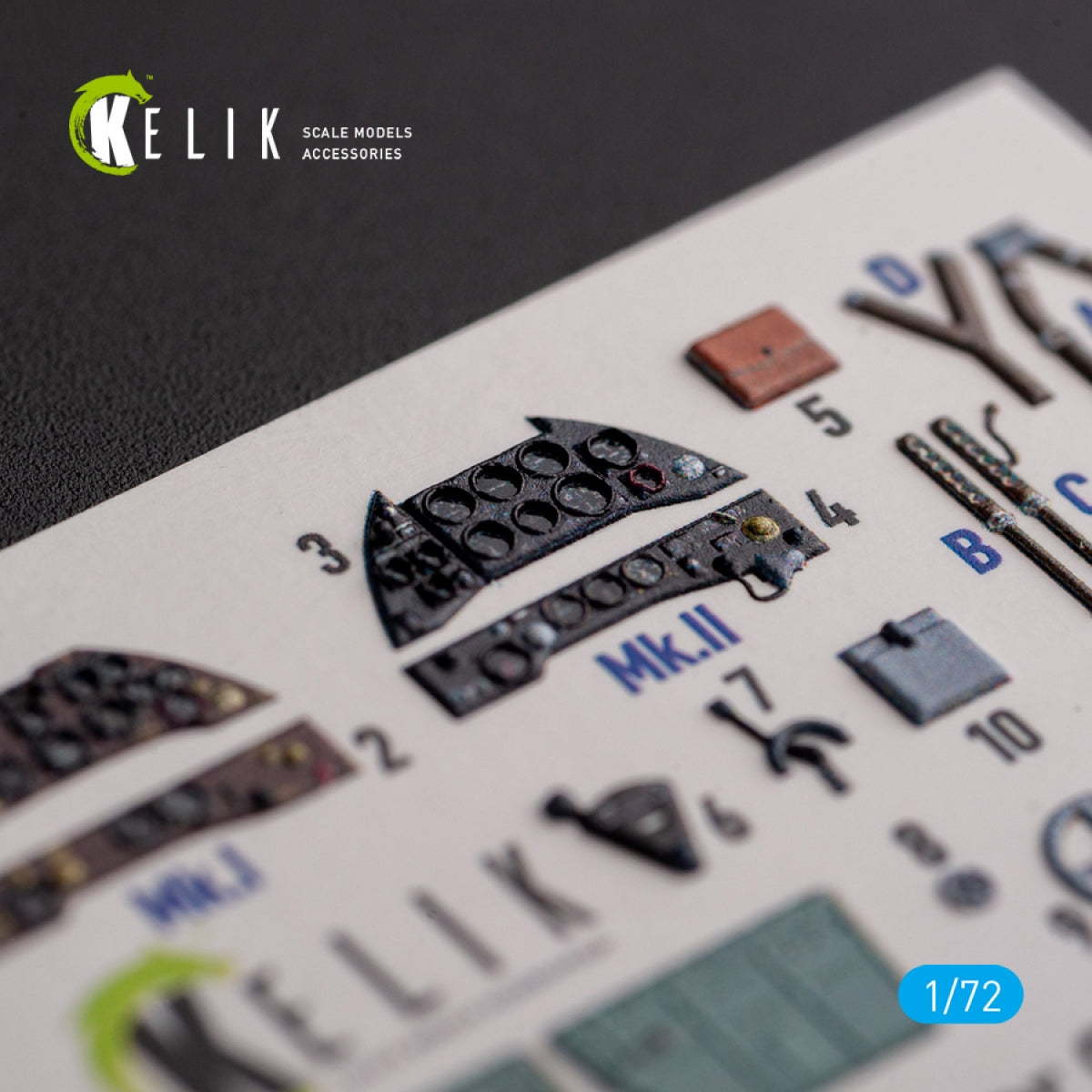 KELIK K72128 Gloster Gladiator Mk.I/II - interior 3D decals for Airfix kit 1/72 – Bild 2