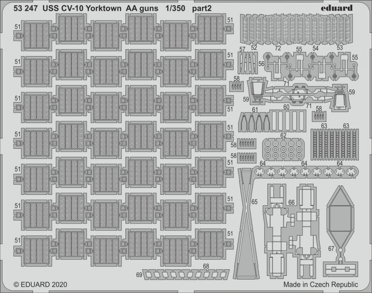 Eduard 53247 USS CV-10 Yorktown Canons AA 1/350 TRUMPETER – image 2