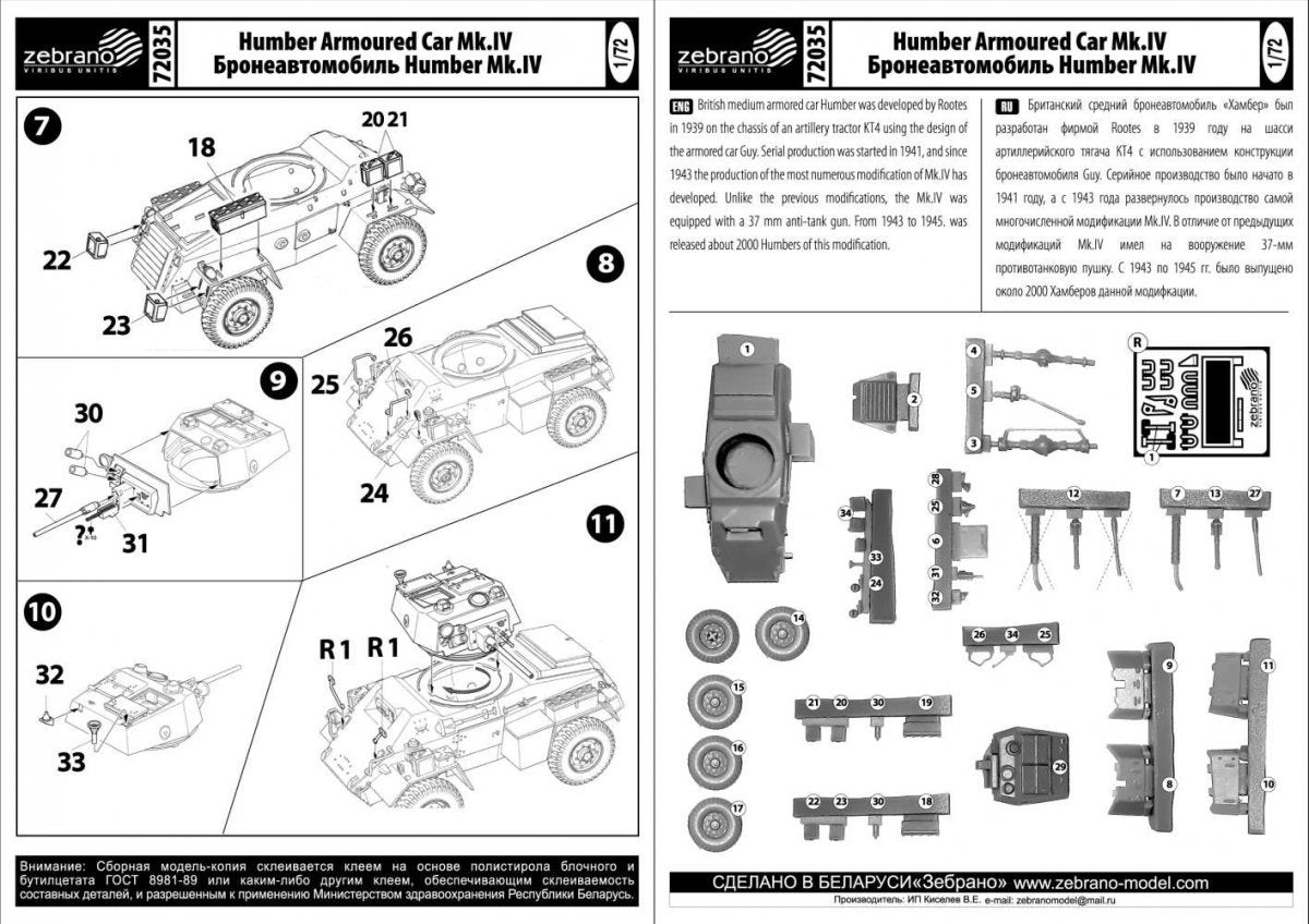 Zebrano 72035 Daimler Armored Car Mk.IV 1/72 – imagen 5