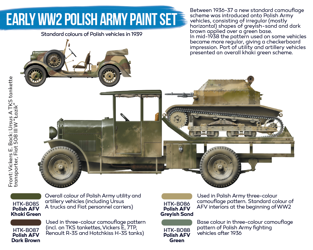 Hataka HTK-BS11 Early WW2 Polish Army paint set 4x17ml – zdjęcie 2