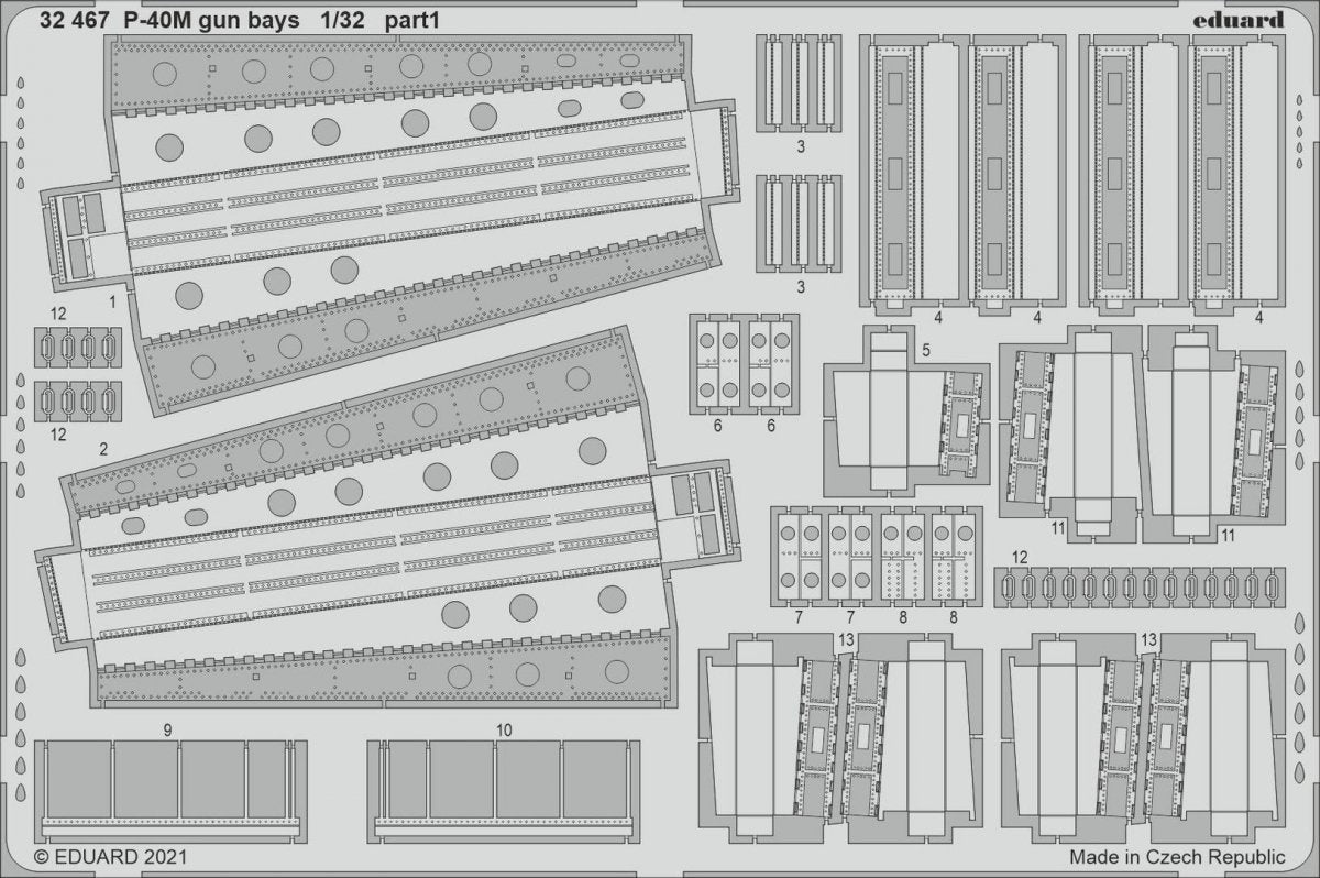 Eduard 32467 P-40M gun bays TRUMPETER 1/32