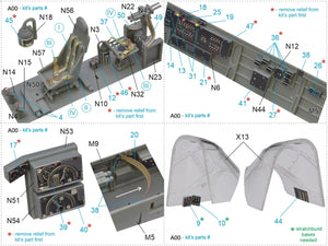 Quinta Studio QD32087 Ju87 D/G 3D-Printed &amp;amp; coloured Interior on decal paper (Trumpeter) 1/32 – imagen 9