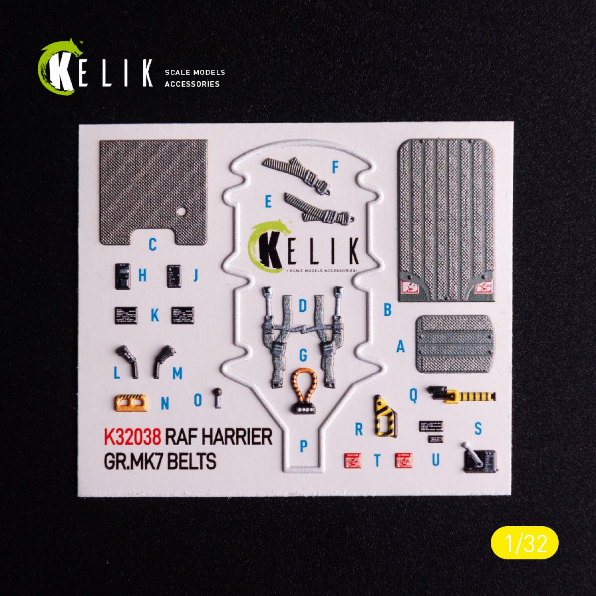Kelik K32038 GR.MK7 Harrier - interior 3D decals for Trumpeter kit 1/32