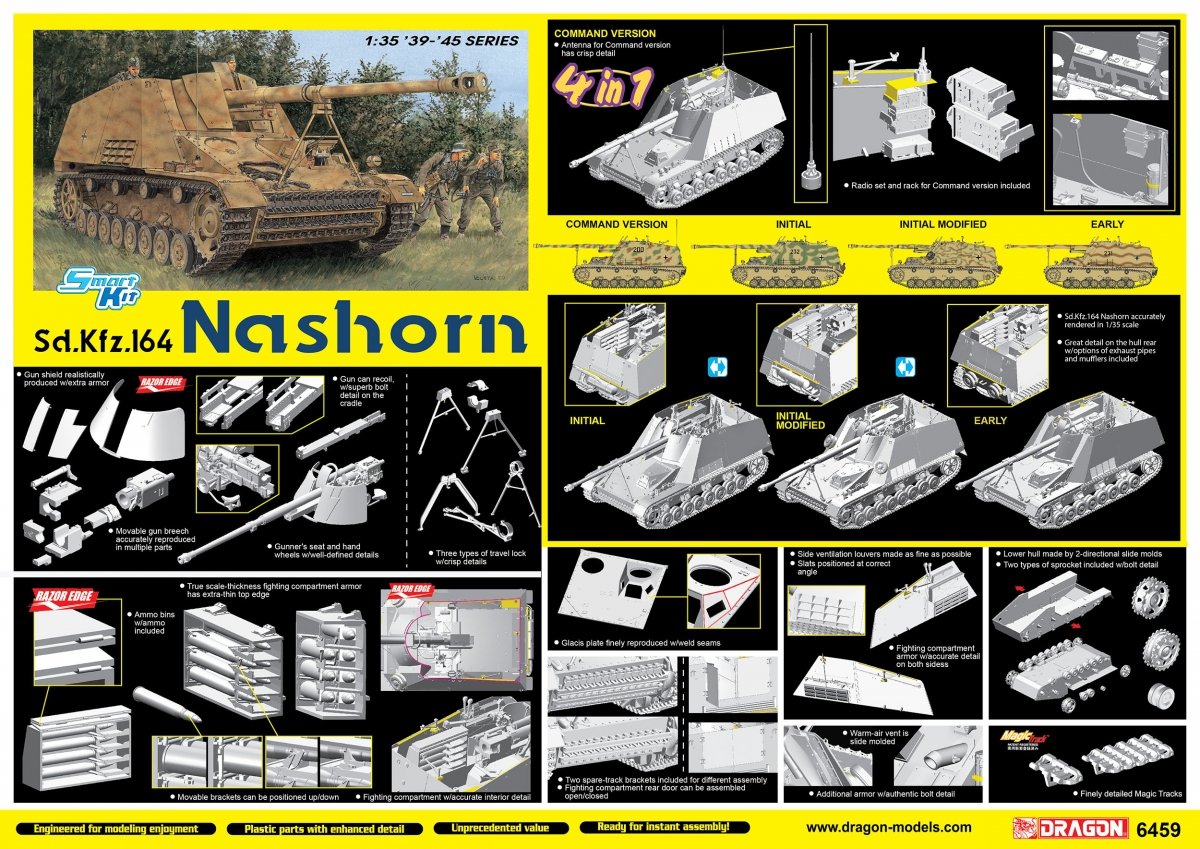 Dragon 6459 Sd.Kfz.164 Nashorn (4 in 1) 1/35 – Bild 2