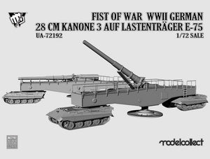 Modelcollect UA72192 Fist of War WWII German 28CM Kanone 3 Auf Lastenträger E-75 1/72 – Bild 2