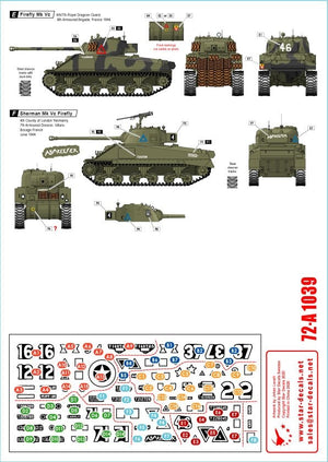 Star Decals 72-A1039 British Sherman Firefly. 75th D-Day Special. Mk Ic and Mk Vc Firefly 1/72 – immagine 2