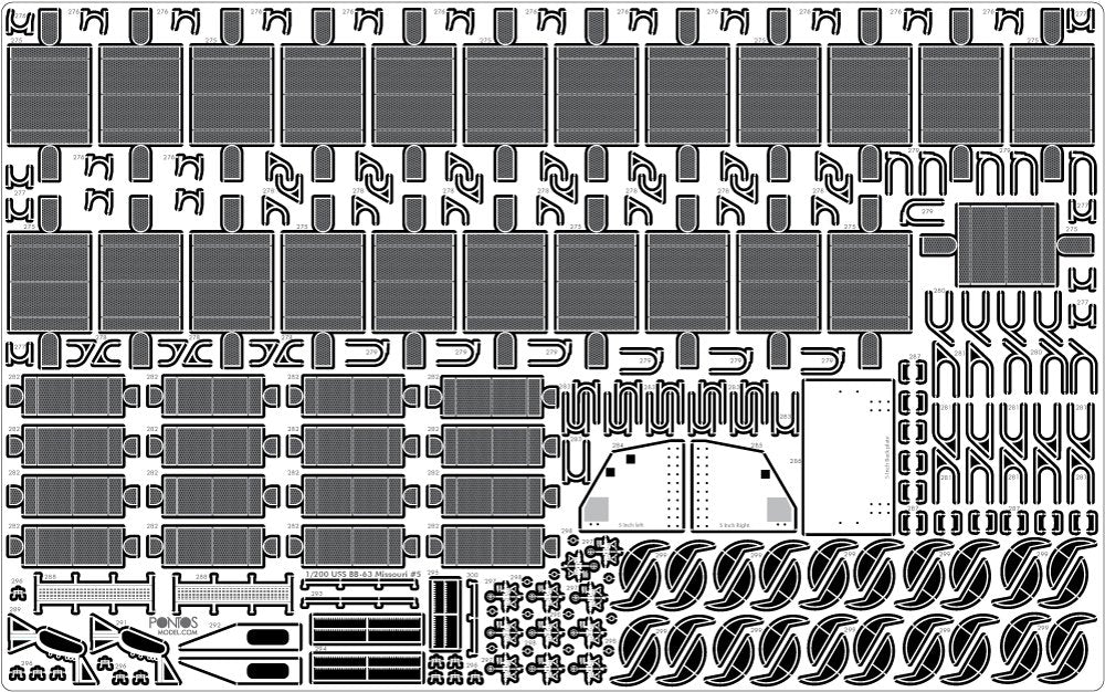 Pontos 22002F1 USS BB-63 Missouri 1945 Detail Up Set (Without wooden deck) 1/200 – Bild 10