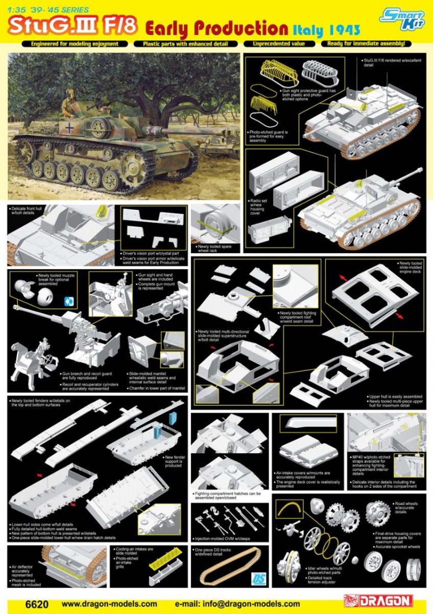 Dragon 6620 StuG. III F/8 Early Production Italy 1943 1/35 – image 4