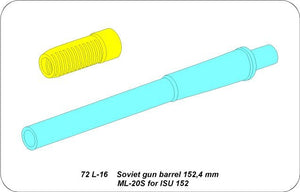 Aber 72L-16 Lufa 152,4mm ML-20S do radzieckiego działa ISU 152 / Soviet gun barrel 152,4mm ML-20S for ISU 152 1/72 – Bild 4