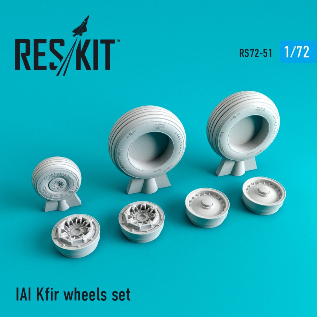 RESKIT RS72-0051 JEU DE ROUES IAI KFIR 1/72
