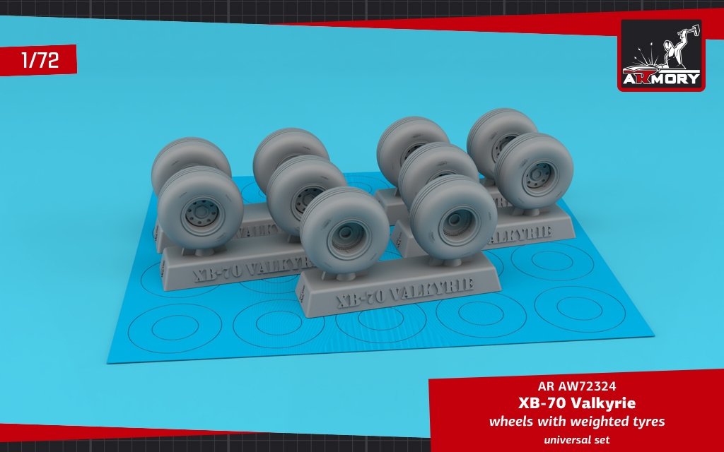 Armory Models AW72324 XB-70 Valkyrie wheels w/ weighted tires 1/72
