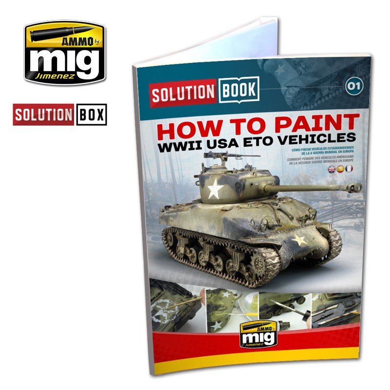 AMMO of Mig Jimenez 6500 WWII AMERICAN ETO SOLUTION BOOK (Multilingual)