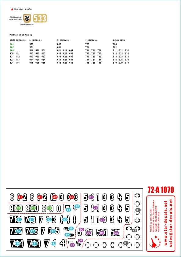 Star Decals 72-A1070 Wiking # 1. 1/72 – immagine 2