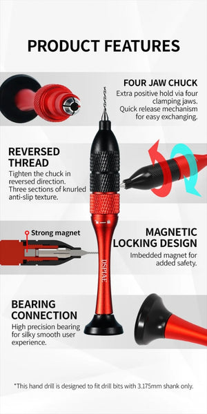 DSPIAE AT-SHD Precision Aluminum Alloy Hand Drill Set / Zestaw wiertarki ręcznej i precyzyjnych wierteł ze stopu aluminium – imagen 2