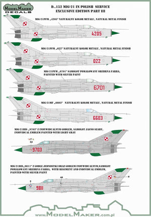ModelMaker Decals D48152 MiG-21 in Polish service exclusive edition part III 1/48 – imagen 3