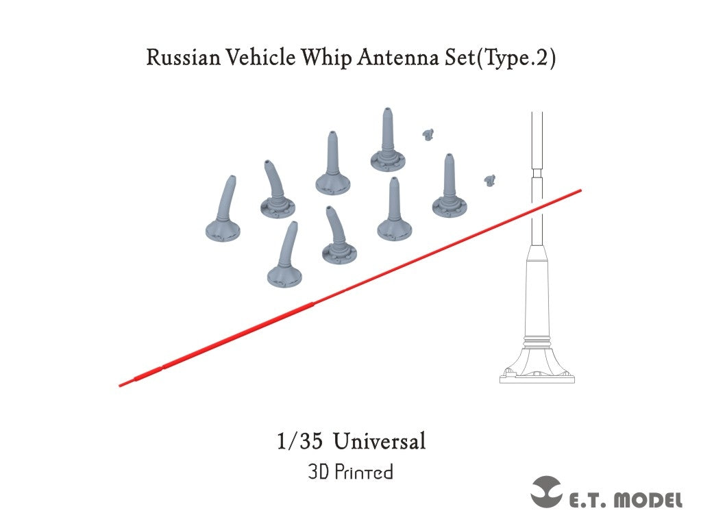E.T. Model P35-377 Russian Vehicle Whip Antenna Set(Type.2) (Universal) 1/35