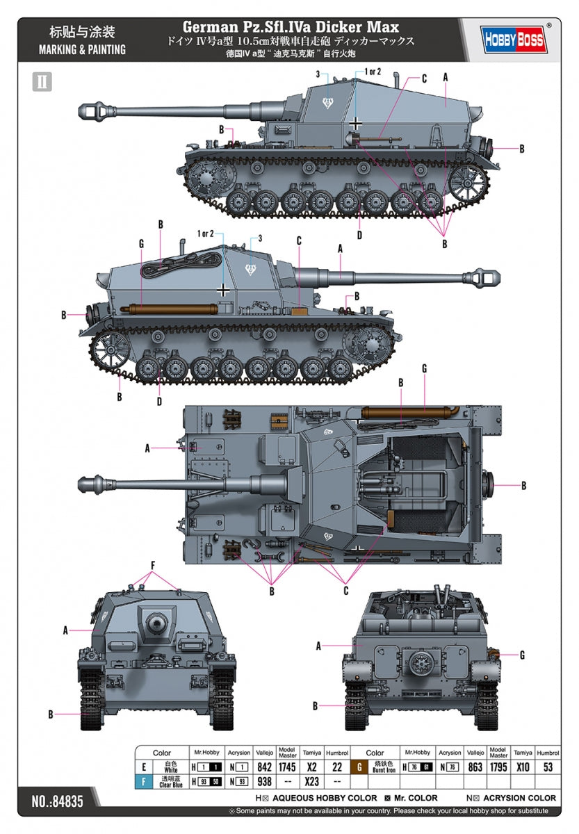 Hobby Boss 84835 German Pz.Sfl.Iva Dicker Max 1/48 – imagen 5