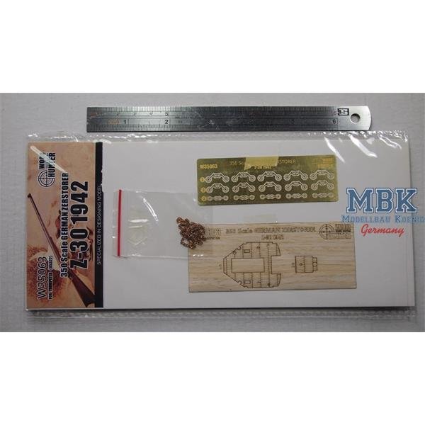 Wood Hunter W35063 Holzdeck Zerstörer Z-30 (Trumpeter 05322) 1/350