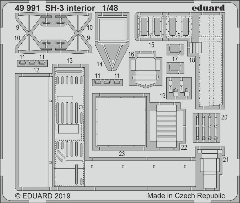 Eduard 49991 SH-3 interior 1/48 HASEGAWA – imagen 2