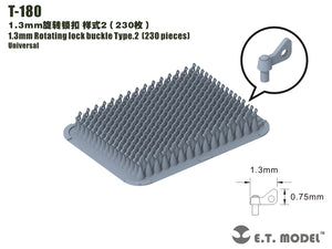 Boucle de verrouillage rotative ET modèle T-180 1,3 mm type 2 (230 pièces)