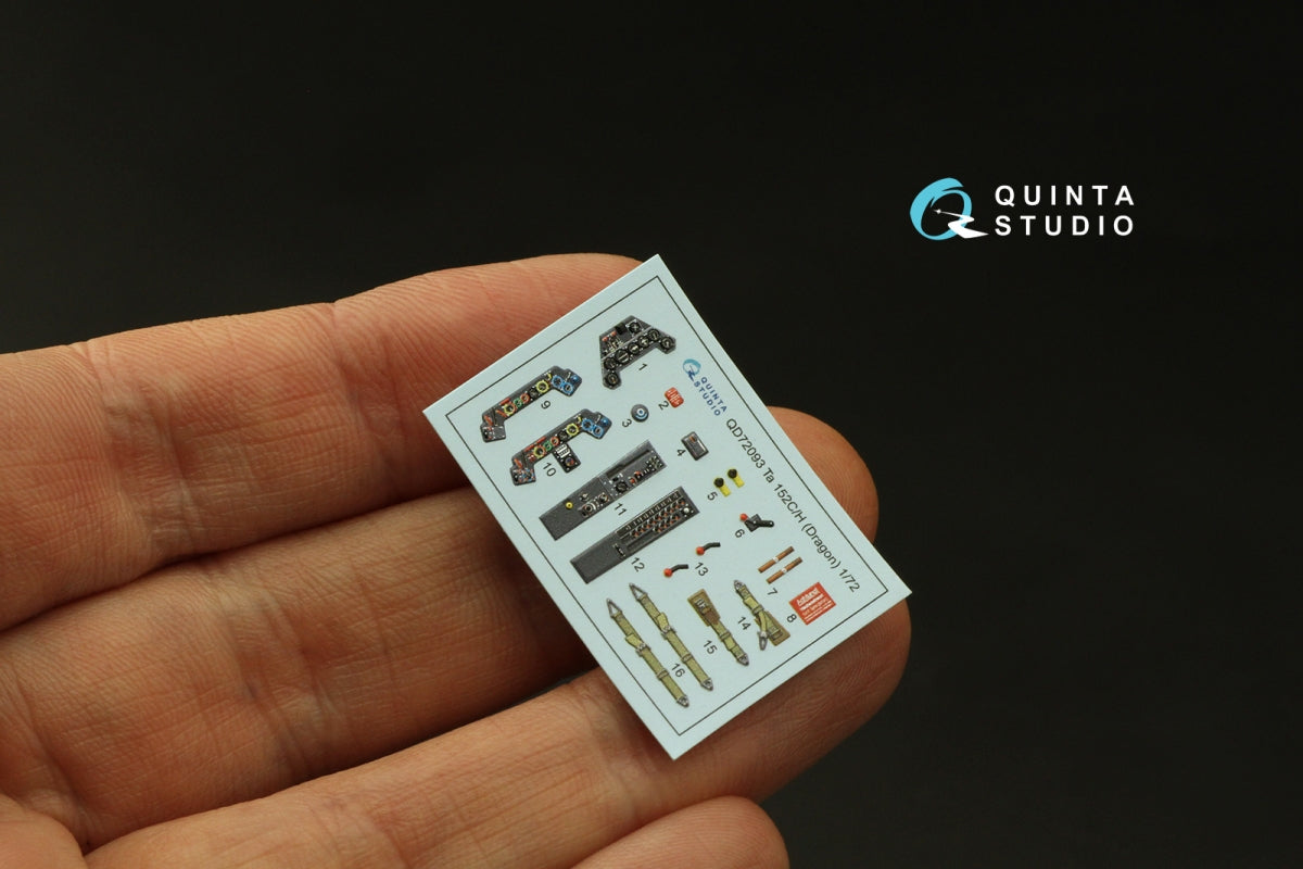Quinta Studio QD72093 Ta 152C/H 3D-Printed &amp;amp; coloured Interior on decal paper (Dragon) 1/72 – imagen 4