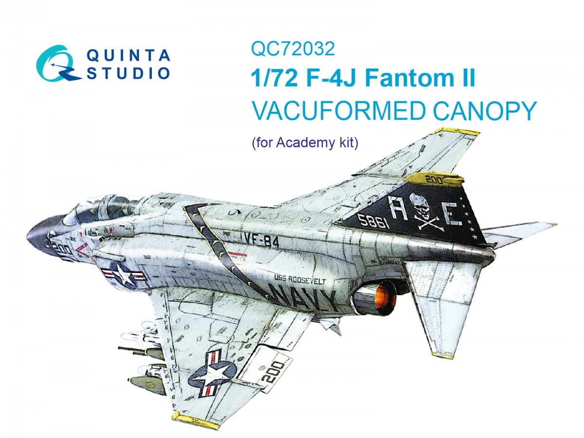 Quinta Studio QC72032 F-4J verrière transparente sous vide (Academy) 1/72