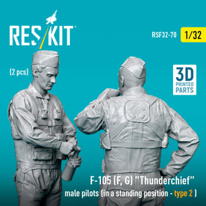 RESKIT RSF32-0069 F-105 (F, G) &amp;quot;Thunderchief&amp;quot; male pilots (in a standing position - type 1) (2 pcs) (3D Printed) 1/32 – imagen 3