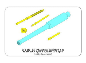 Aber 35L-212 Jeu de canons pour char soviétique T-50 45 mm 20K x 1 pièce ; 7,62 mm DT x 2 pièces (1/35) – image 8