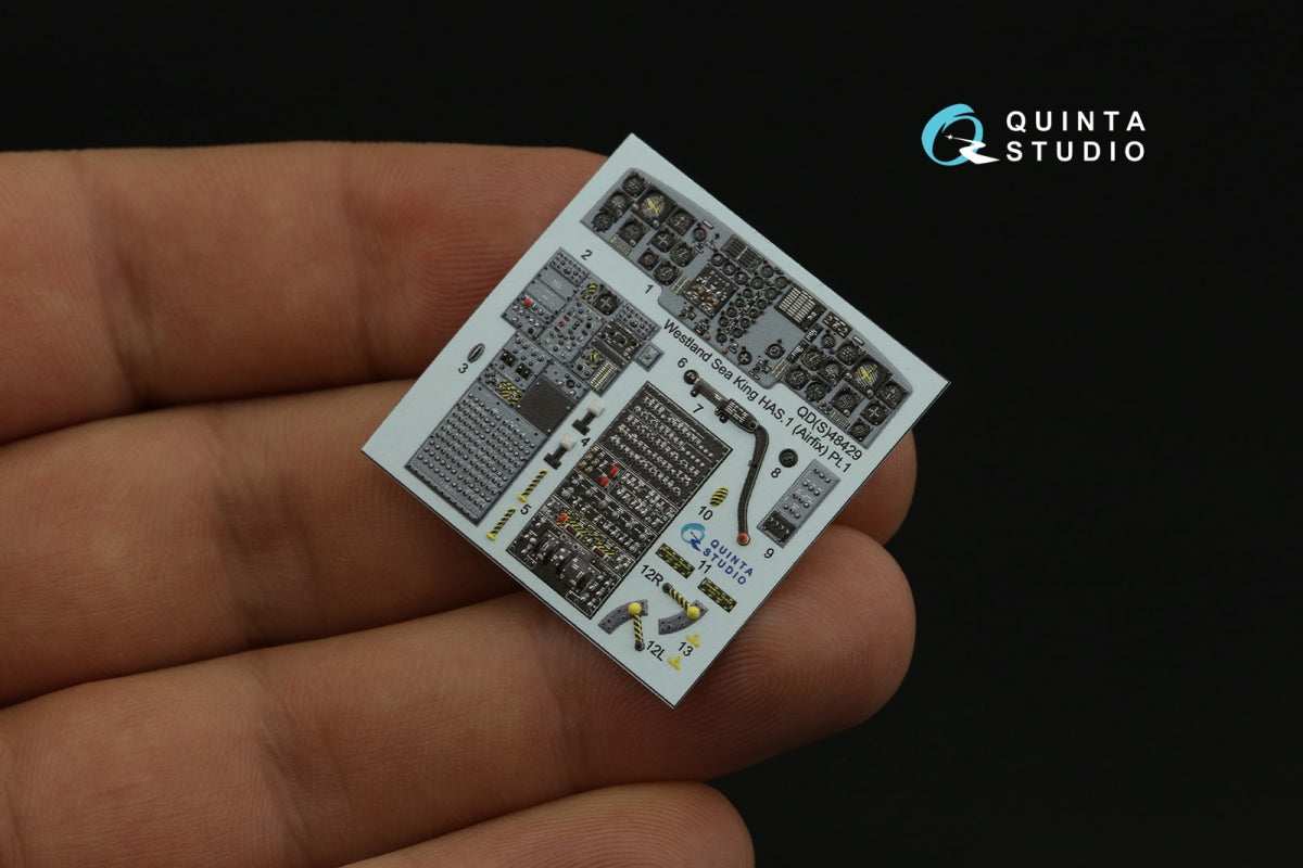 Quinta Studio QDS-48429 Westland Sea King HAS.1 3D-Printed &amp;amp; coloured Interior on decal paper (Airfix) (Small version) 1/48 – zdjęcie 3