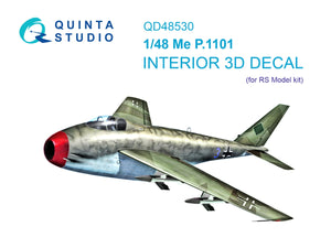 Quinta Studio QD48530 Me P.1101 3D-Printed &amp;amp; coloured Interior on decal paper (RS models) 1/48