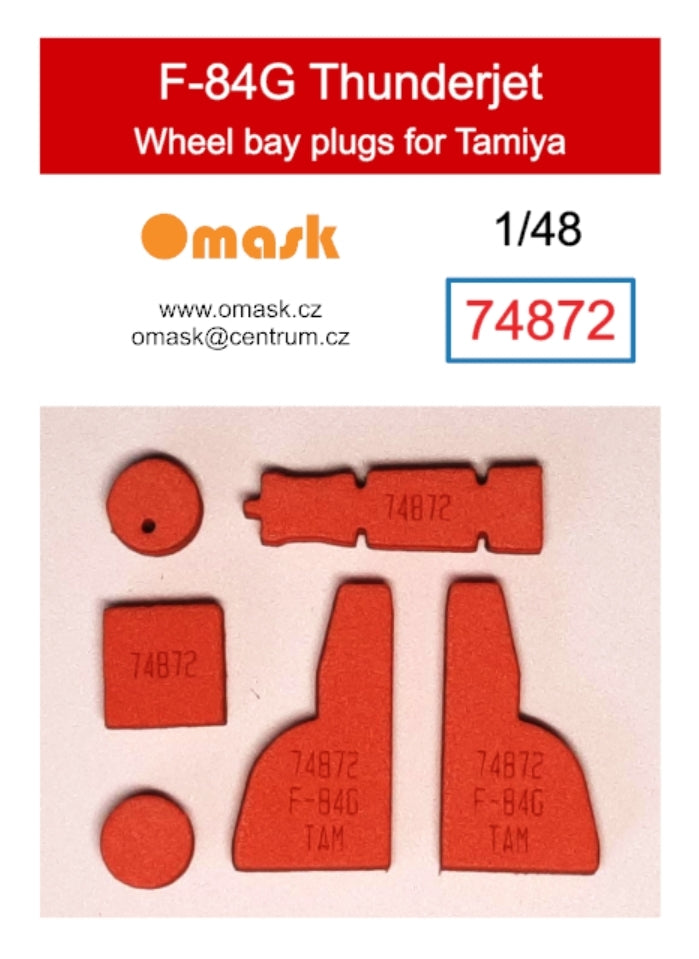 Omask 74872 F-84G Thunderjet wheel bay plugs (for Tamiya 61060, 61060F, 61077 ) 1/48