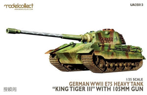 Modelcollect UA35013 Char lourd allemand E75 « King Tiger III » de la Seconde Guerre mondiale avec canon de 105 mm, échelle 1/35