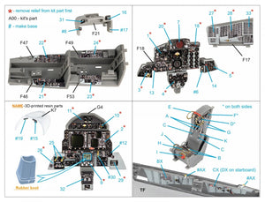 Quinta Studio QD+48341 F-4G early 3D-Printed &amp;amp; coloured Interior on decal paper (Meng) (with 3D-printed resin parts) 1/48 – Bild 2