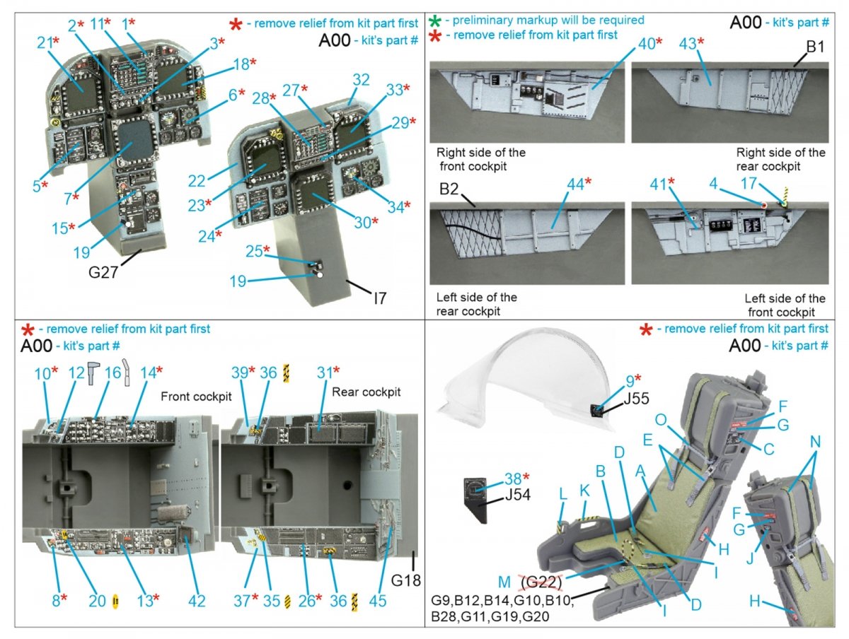 Quinta Studio QD32147 F/A-18B 3D-Printed &amp;amp; coloured Interior on decal paper (Academy) 1/32 – imagen 13