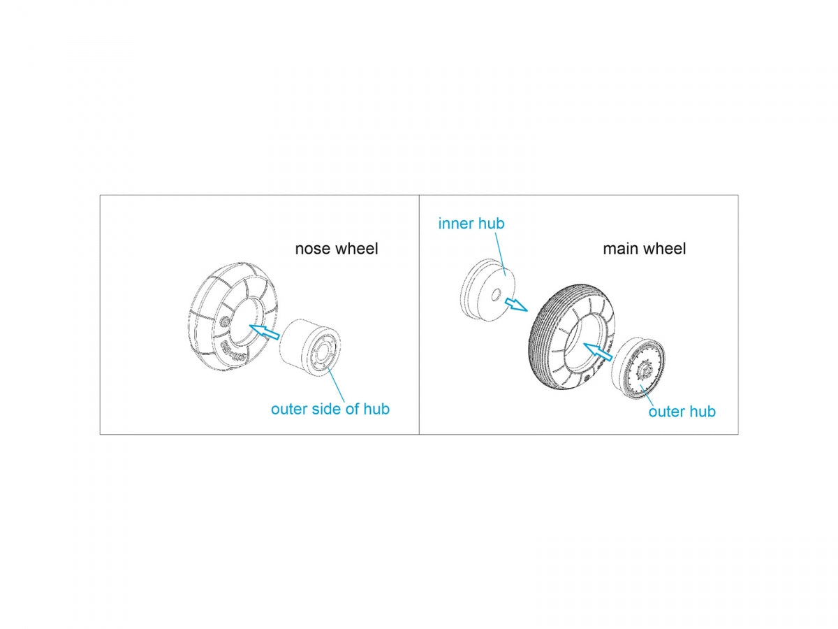 Quinta Studio QT48024 Ka-52 Wheels with separate hubs and weighted tires (Zvezda) 1/48 – imagen 6