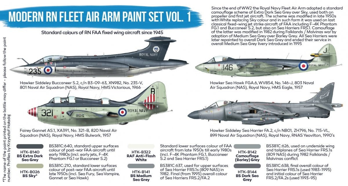 Hataka HTK-BS113 Modern RN Fleet Air Arm paint set vol. 1 (6x17ml) – image 3