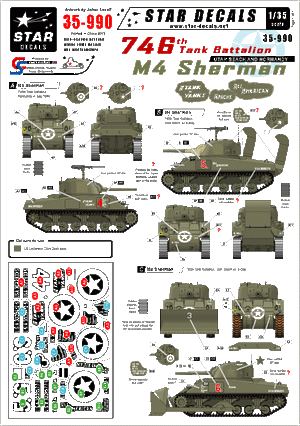 Star Decals 35-990 US 746e Bataillon de Chars 1/35